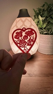 floral heart keychain 3d print model - Mito3D