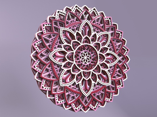 çiçek renk mandala duvar sanat ev dekorasyon malzemeli renkli geometrik binmek 3d print model - Mito3D