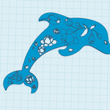 floral pattern dolphin wall art decor 3d print model - Mito3D