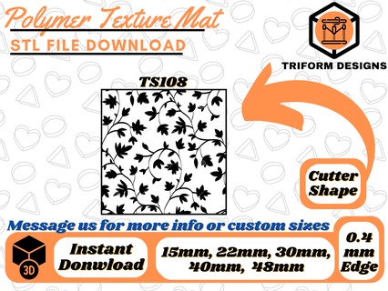 Blumen Muster Polymer Textur Matte Cutter Lehm stl Digital Schneider Ohrringe Schmuck funky 3d drucken Drucken 3d print model - Mito3D