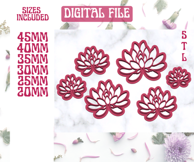 floral polymer clay cutters earrings polymer clay cutter earring  3d print model - Mito3D