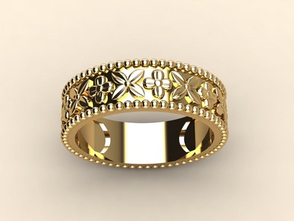 floral anel joalheria argolas 3dprinted Casamento stl 3dprint imprimível 3d impressão moda ouro mulher acessórios 3d print model - Mito3D