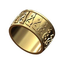 floral scroll ornament 12mm wide band sizes 8 9 10 3d print model jewelry engraving ring gold printable silver cigar vintage antique italian 3d print model - Mito3D