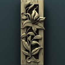 floral wall panel art cnc panno relief carved 3d stl model 3d print model - Mito3D