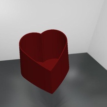 vaso fiori coraz cuore fiore 3d print model - Mito3D