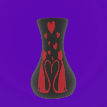 vaso flores gatinhos apaixonado 3d print model - Mito3D