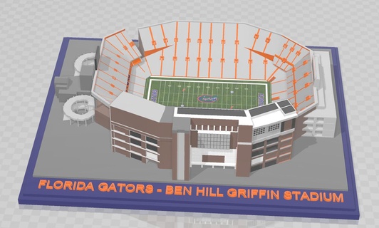 Floride alligators ben colline griffon stade estadio stadion Football américain Université seconde Steve spurier 3d print model - Mito3D
