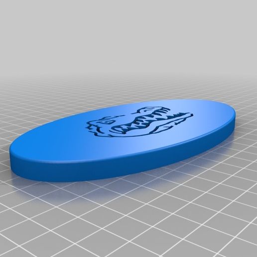 Florida caimanes logo oval caja tapa insertar sketchup contracción nerviosa contenedores 3D print model - Mito3D