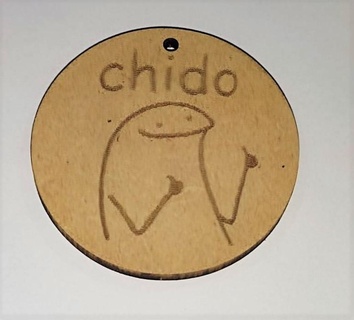 flork chido vector cnc laser mdf co2 diode keychain 3d print model - Mito3D