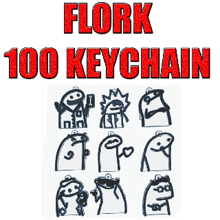 flork keychain 100 mega pack meme florky deformed producciones payaso 3d print model - Mito3D