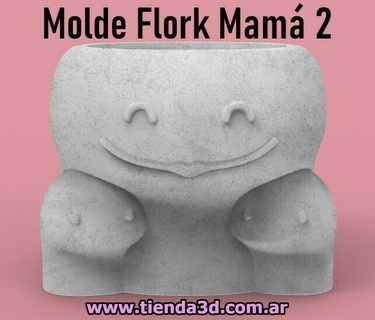 flork mom 2 flowerpot mold 3d print model - Mito3D