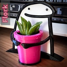 flork pot flowerpot meme 3d print model - Mito3D