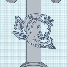 flounder - loungefly minnie ear display hook disney ears mermaid 3d print model - Mito3D