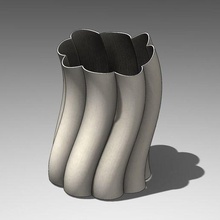 fluxo vaso casa decoração arte resumo talheres tabela vasos curva lindo suave flor 3d print model - Mito3D