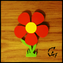 flower - fridge magnet gadget c47 petals rotating assembling 3d print model - Mito3D