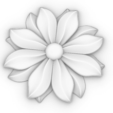 çiçek 3d stl sanat ücretsiz hammaddesi cnc artcam 3d print model - Mito3D