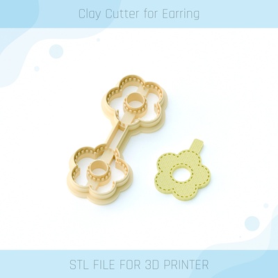 blume leder schlüsselbund stich lehm cutter schmuck werkzeuge ohrring stl polymer 3d print model - Mito3D