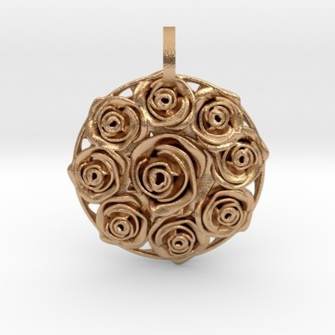 flower bouquet pendant jewelry pendulous 3D print model - Mito3D