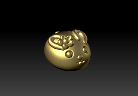 flower buns rabbit pendant pendant  3d print model - Mito3D