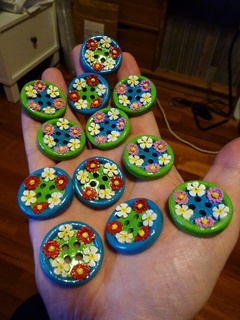 flower button buttons flowers fashion 3d print model - Mito3D