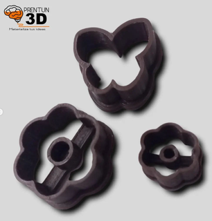 çiçek kesici kurabiye kesiciler gül mühür fırın pul 3d print model - Mito3D