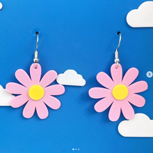 flower earrings hoops kawaii 3d print model - Mito3D