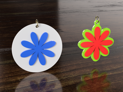 flower earrings accessories cool daily earring fashion 3d print model - Mito3D