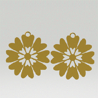 flower earrings - 2 jewellery necklace floral design beautiful fashion fdm ender gold style silver 3d print model - Mito3D