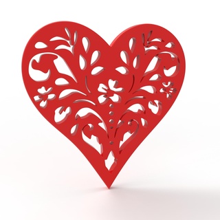 çiçek kalp Aşk kolye dekor hediye dekorasyon 3d print model - Mito3D