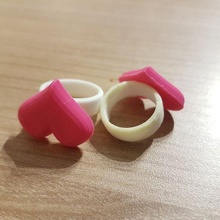 flor corazón anillo niños joyería joya anillos 3d print model - Mito3D