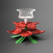 çiçek ilham tedavi tepsisi ev kap gıda aperatifler davranır şeker organik polymaker sanat 3d print model - Mito3D