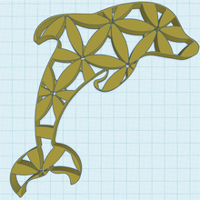 fiore vita modello delfino sacro geometria parete arte decorazione 3d print model - Mito3D
