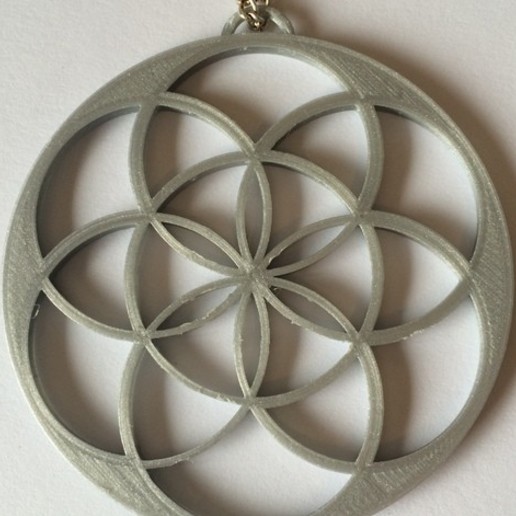 fleur de la vie pendentif bijoux 3D print model - Mito3D
