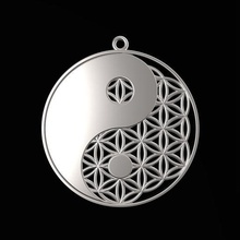 flower life yin yang pendant - 3d print model jewelry 3d print model - Mito3D