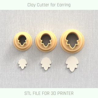 flower mini clay cutter tools earring 3d print model - Mito3D