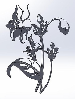 flower motif art Art 3d print model - Mito3D