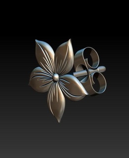 fleur clou boucles d'oreilles boucle d'oreille ongles stl bijoux 3d impression cnc 3d print model - Mito3D