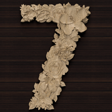 flower number 7 relief carved baroque decor molding ornament pattern drawing cnc art signs logos numbers font symbol leaf seven architectural decoration 3d print model - Mito3D