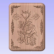 flower panel 3d relief cnc - swirly 3d print model - Mito3D