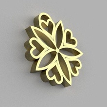 fleur pendentif bijoux or l'amour Facile minimal 3d print model - Mito3D