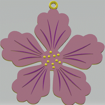 flor pingente 1 jóias brincos colar floral Projeto lindo moda fdm ender ouro estilo prata 3D print model - Mito3D