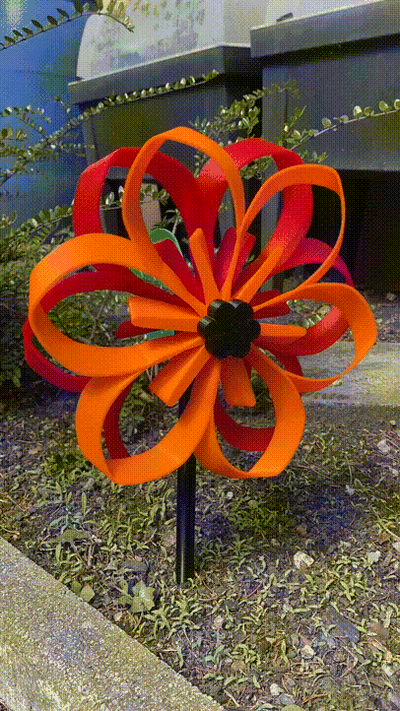 blume windrad windmühle blumen wind rad garten spielzeuge 3d print model - Mito3D