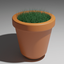 flower pot home art nature grass 3d print model - Mito3D