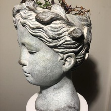 flor maceta busto planta escultura cabeza Arte hembra mujer humano arcilla figura plantado verdeado modelo 3d print model - Mito3D