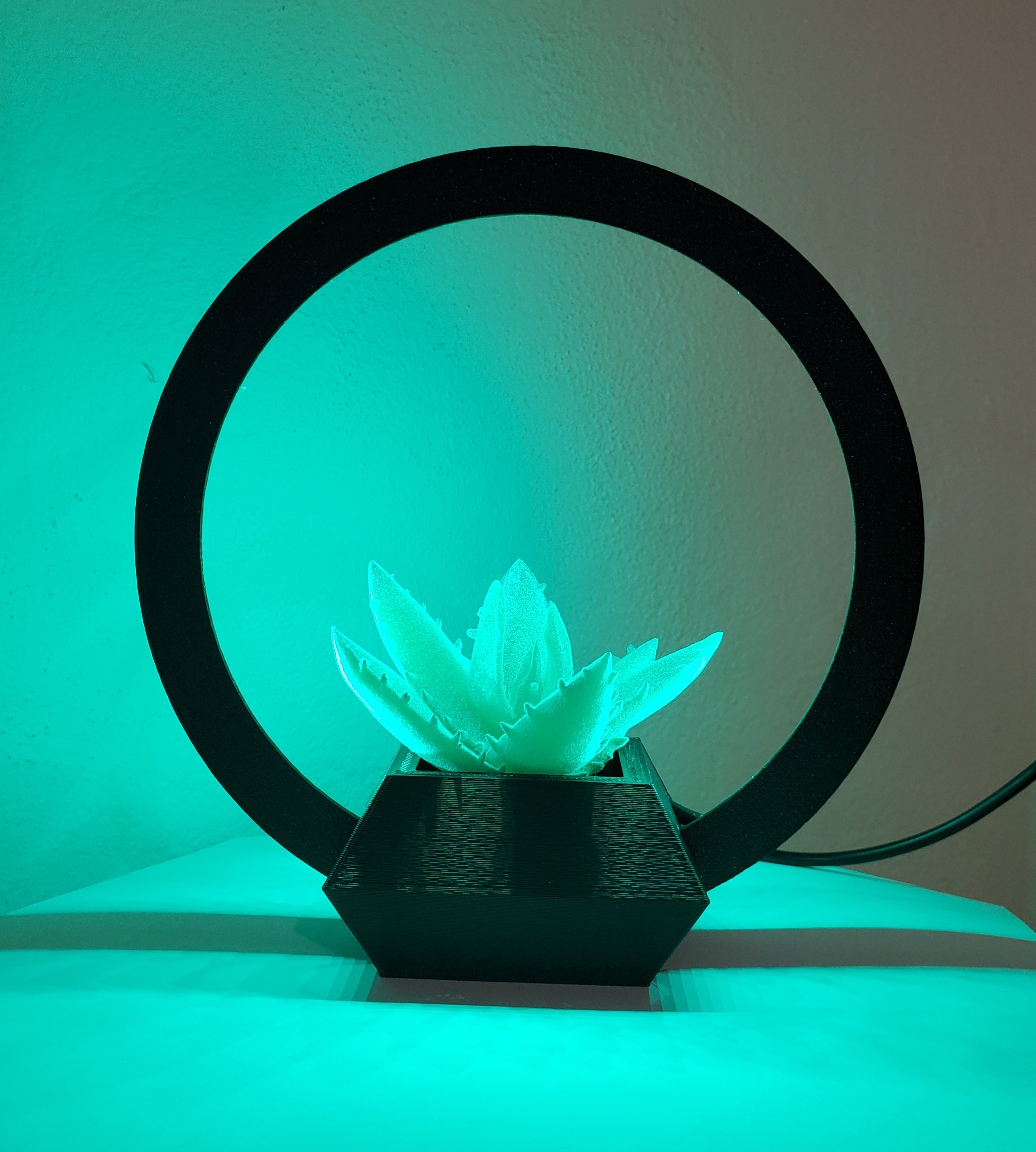 fleur pot décoratif LED éclairage lampe lumière nuit bureau 3D print model - Mito3D
