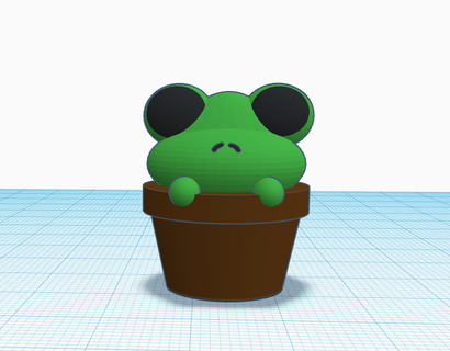 flower pot frog Various cute keychain pet animal small toy desk toad 3d print model - Mito3D
