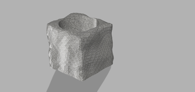 flower pot granite paving stone cobblestone natural cachepot plant 3d print model - Mito3D