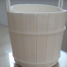 flower pot imitation wooden barrel home flover 3d print model - Mito3D
