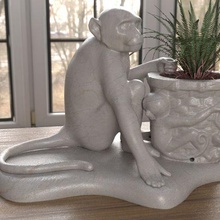 flower pot monkey 3d print model - Mito3D