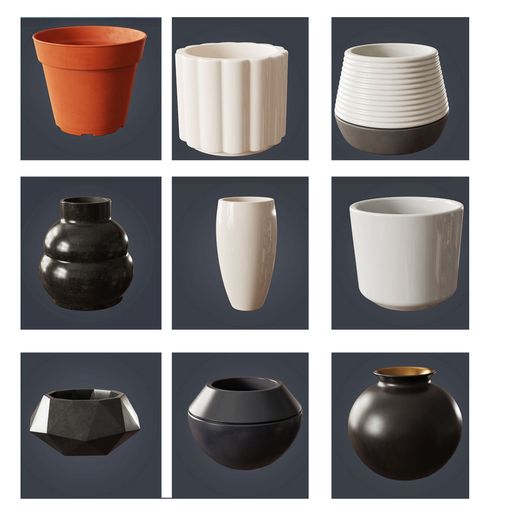 fleur pot pack stl 3D print model - Mito3D